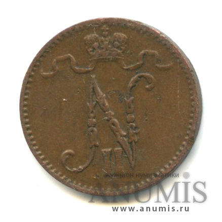 1 пенни 1914 — Для Финляндии. Вензель Николая II