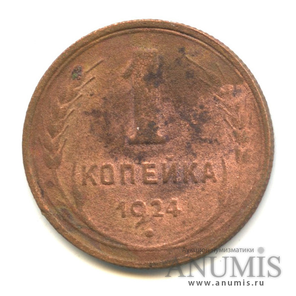 1 копейка 1924 — Гурт рубчатый