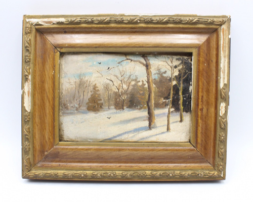 Картина «Пейзаж», деревянная рамка. Размер 25×20 см. Дефекты: Сколы