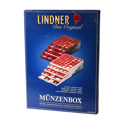 Планшет для монет «LINDNER». 120 ячеек. В коробке. Размер 24×33×3 см