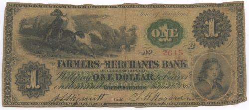 1 доллар. В холдере 1862