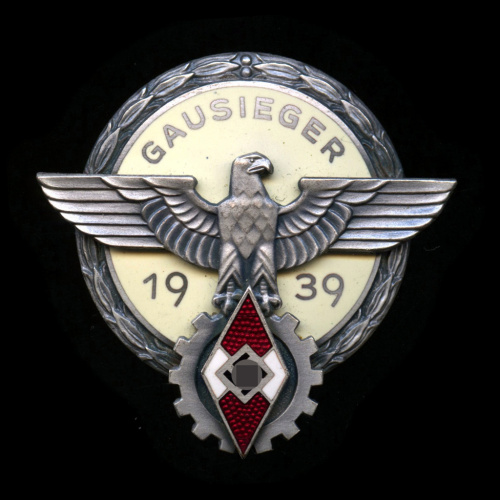 Знак «Победитель в окружном профсоревновании. Gausieger 1939». Тяжелый, эмаль