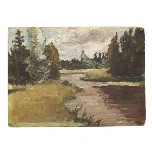 Картина «Пейзаж». Масло. Размер 29,5×21,5 см
