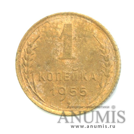 1 копейка 1955 — Венок 16 лент