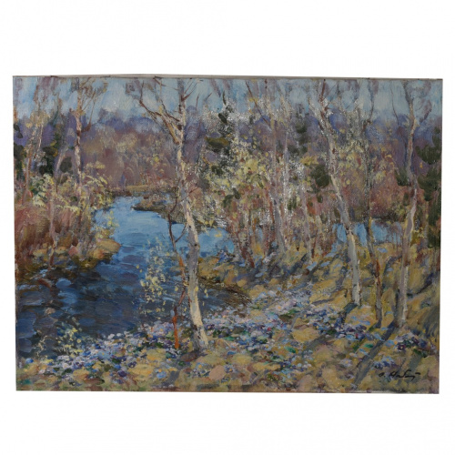Картина «Подснежники». Автор: Набатов В. В. Масло, холст. Размер 41×57 см