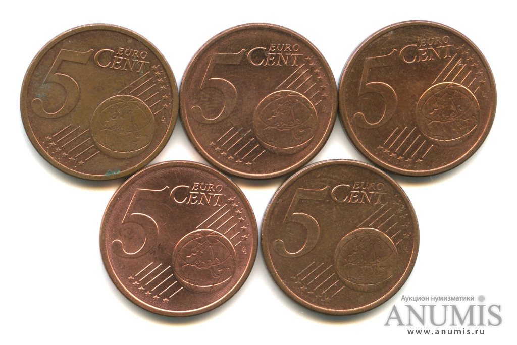 Монета 5 евроцентов 2002. Монета 5 всех стран. Five Coins. Лот мордовок 5 монет. Пятерка монет