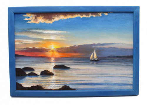 Картина «Закат», 22×32 см. Масло, холст