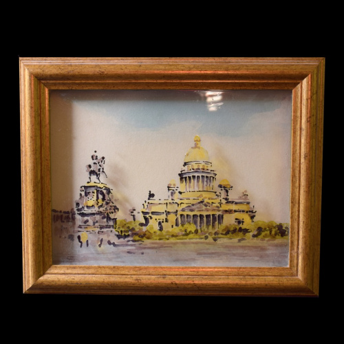Рисунок на стекле. В раме. Ручная работа. Размер 29×23 см