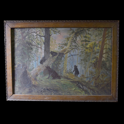 Картина «Шишкин лес». Масло. Размер 67×48 см. Репродукция
