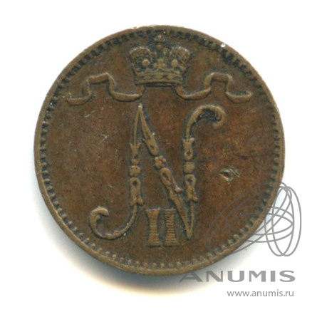 1 пенни 1904 — Для Финляндии. Вензель Николая II