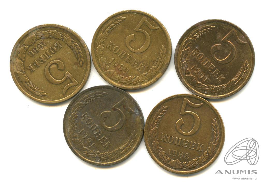 5 Копеек 1991 СССР. Монеты 5 копеек ссср 1991