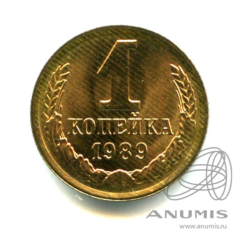 1 копейка 1989 — Яркий штемпельный блеск