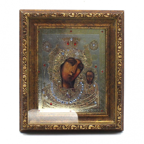 Икона «Казанская Богоматерь». Рама/за стеклом. Размер 18×21 см
