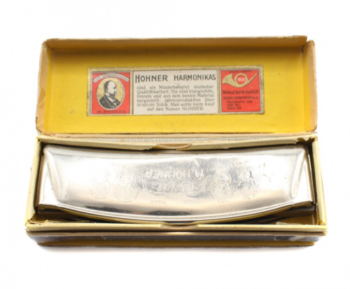 Губная гармошка «M. Hohner». В футляре (с повреждениями)