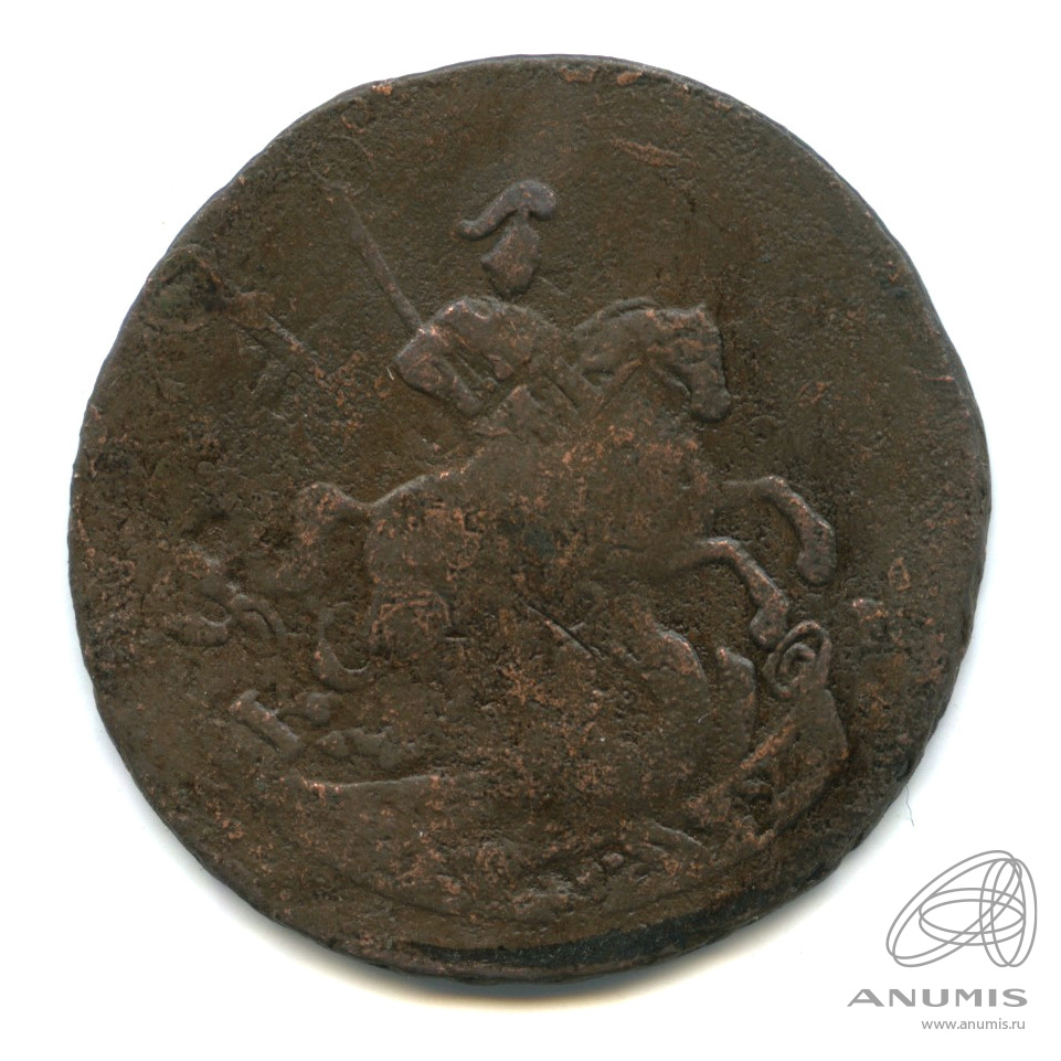 2 копейки 1763 СП М — Гурт: сетка. Перечекан (Гурт: сетка)