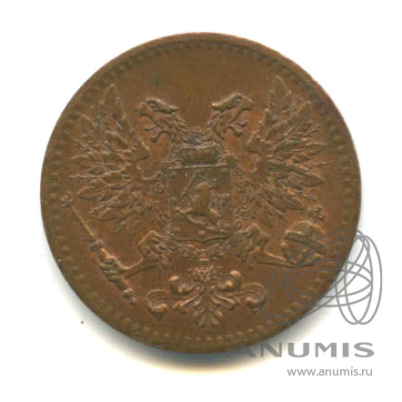 1 пенни 1917 — Для Финляндии. Орел