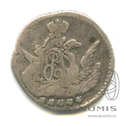 5 копеек 1758 СПБ — Орел в облаках