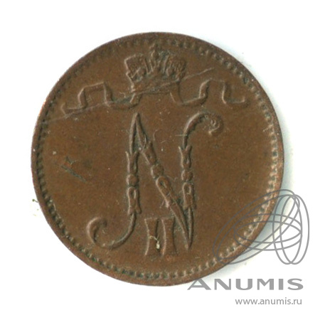 1 пенни 1913 — Для Финляндии. Вензель Николая II