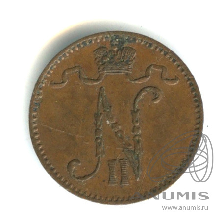 1 пенни 1899 — Для Финляндии. Вензель Николая II