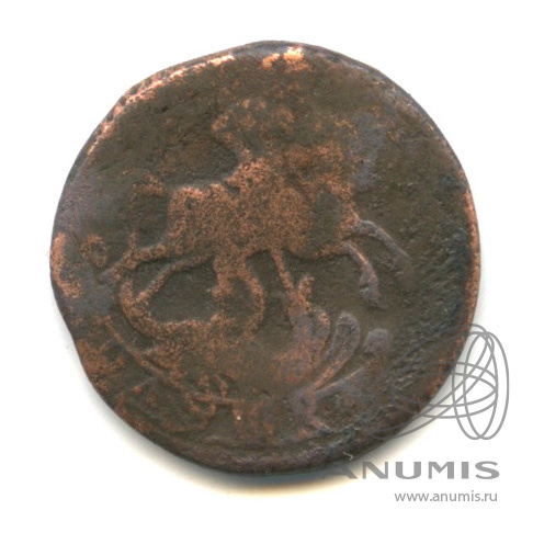 Полушка (¼ копейки) 1757 — (¼ копейки) - Вензель императрицы Елизаветы