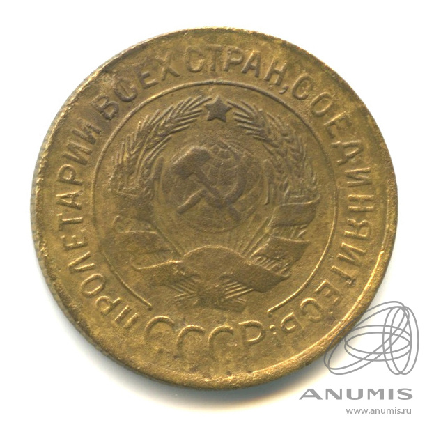 3 копейки 1929 — Венок 7 лент. Круговая надпись