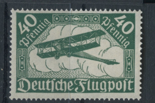 Негашёная марка авиапочты 40 пфеннигов 1919 **. Цельный клеевой слой, без наклеек