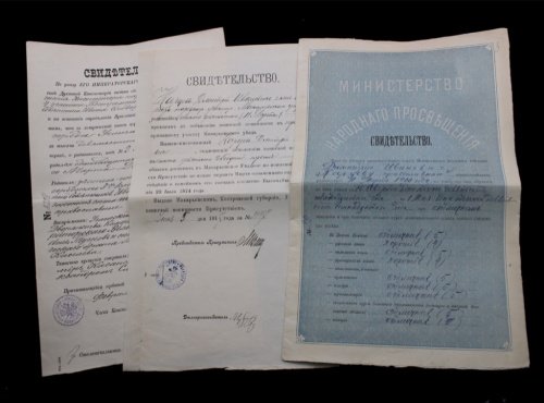 Лот свидетельств на 1 лицо, 3 шт 1917