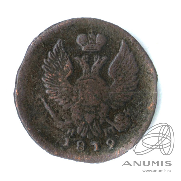 Деньга (½ копейки) 1819 ЕМ НМ — (½ копейки) - Орел 3 типа: Обычный (Орел 3 типа: Обычный.)