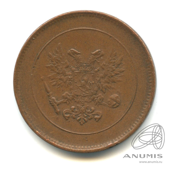5 пенни 1917 — Для Финляндии. Орел