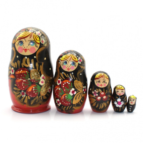 Игрушка «Матрешки». Дерево, одна в одной, масло/лак, роспись. Размер 9 см
