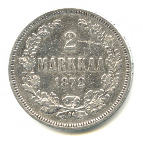 2 марки — Для Финляндии 1872 S
