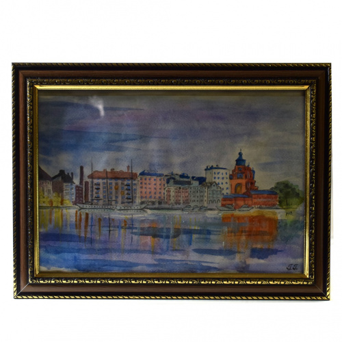 Картина «Хельсинки». Автор: Г. Гусева. Акварель, холст. Размер 35×26 см