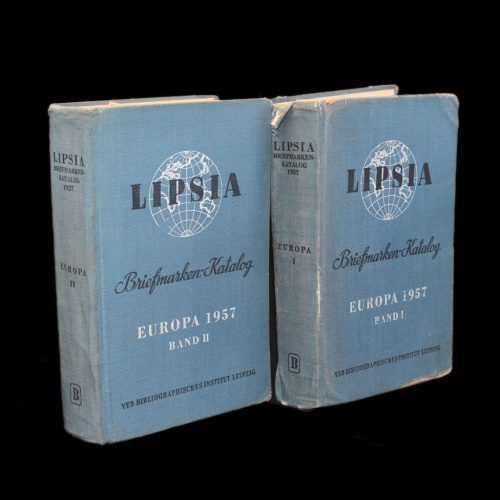 Каталог почтовых марок Европейских стран (1840 - 1956). LIPSIA. Briefmarken Katalog. Europa. Тома 1 и 2. Лейпциг. 1957 г. 1792 стр. На нем. языке. Полная серия