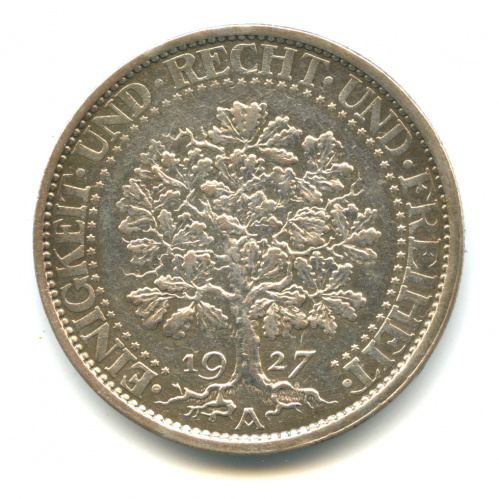 5 рейхсмарок 1927 A. В капсуле