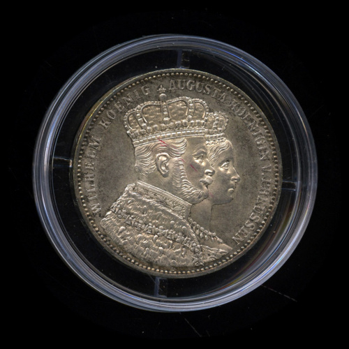 1 талер — Коронация Вильгельма I и Августы 1861. В капсуле