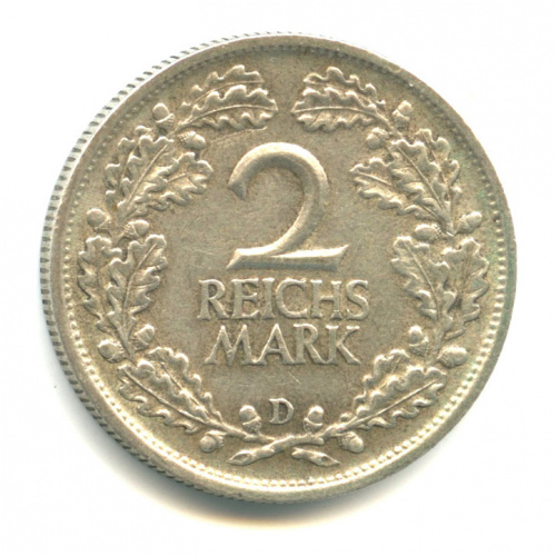 2 рейхсмарки 1926 D. В капсуле