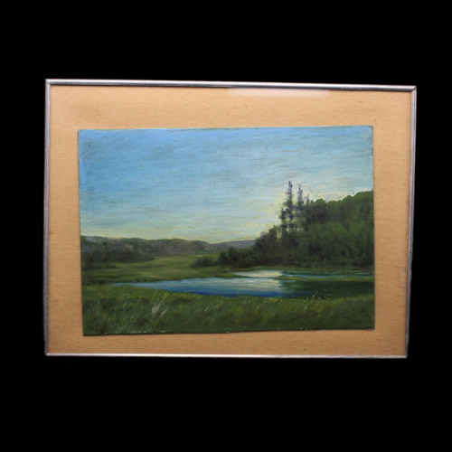 Картина «Лесное озеро». Размер 40×30 см 1983