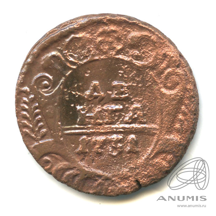 Деньга 1731 — (½ копейки) - Орел 1730 г. Над годом 2 черты (Над годом 2 черты)