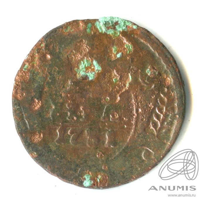 Деньга 1731 — (½ копейки) - Орел 1730 г. Над годом 2 черты (Над годом 2 черты)