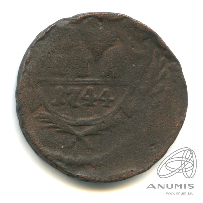 Деньга (½ копейки) 1744 — (½ копейки) - Орел г (Орел 1744 г.)