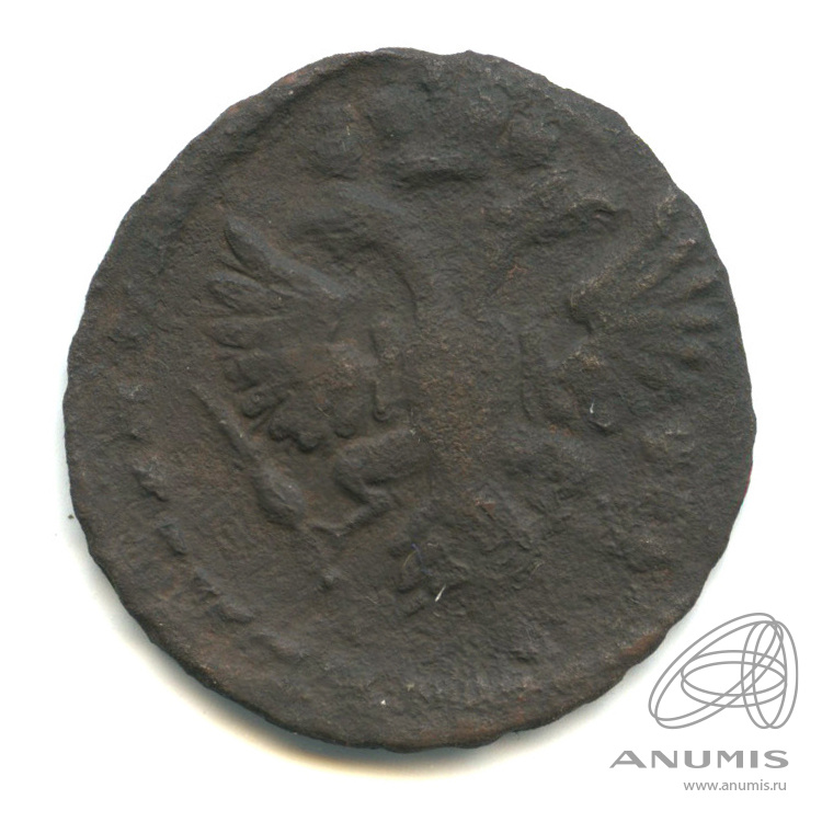 Деньга 1731 — (½ копейки) - Орел 1730 г. Над годом 2 черты (Над годом 2 черты)