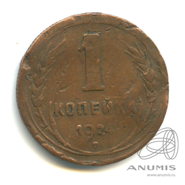 1 копейка 1924 — Гурт рубчатый