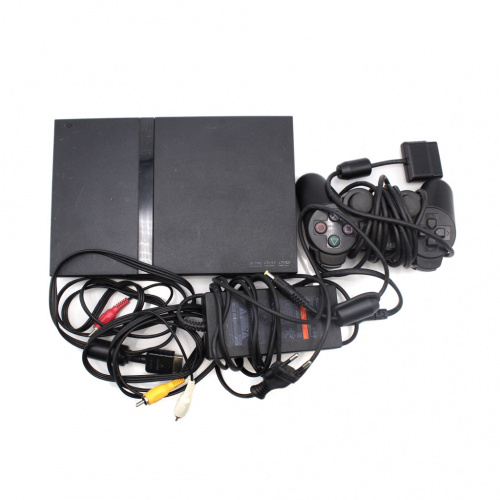 Игровая приставка «SONY PlayStation 2» SCPH-75008, с блоком питания, джойстиком и проводами. Рабочая