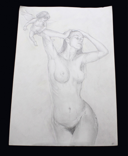 Рисунок «Девушка». Размер 29,5×42