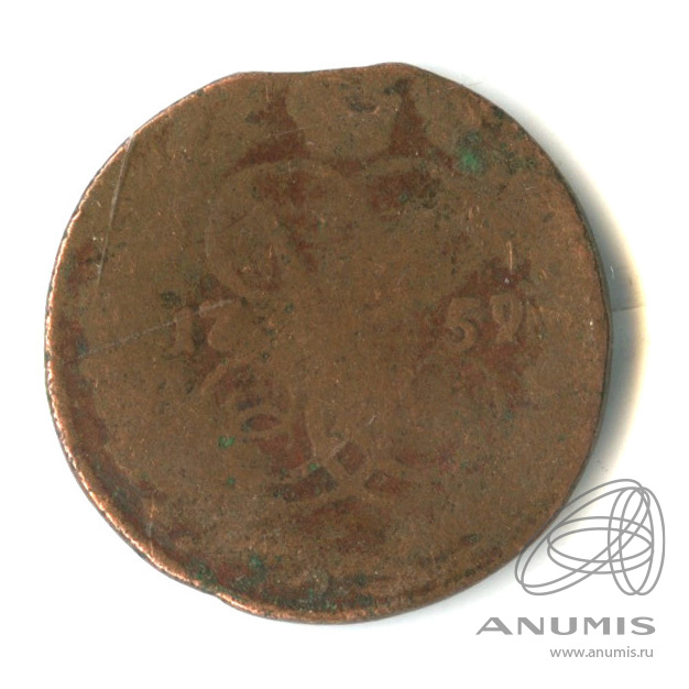 Деньга (½ копейки) 1759 — (½ копейки) - Вензель императрицы Елизаветы