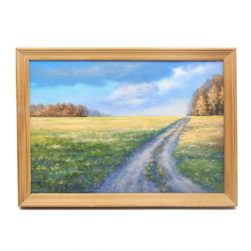 Картина «Это поле может мниться». Масло, холст. Размер 32×23 см. Оформлена
