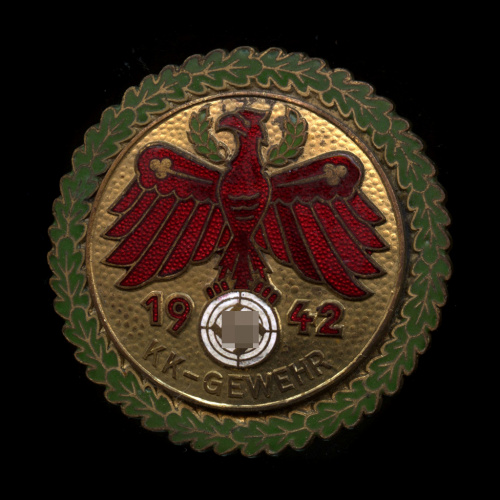 Знак тирольский «За стрельбу из малокалиберной винтовки 1942». Тяжелый, эмаль