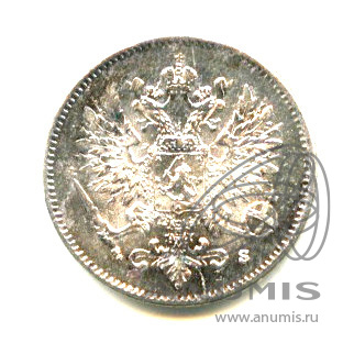 25 пенни 1916 S — Для Финляндии - Яркий штемпельный блеск