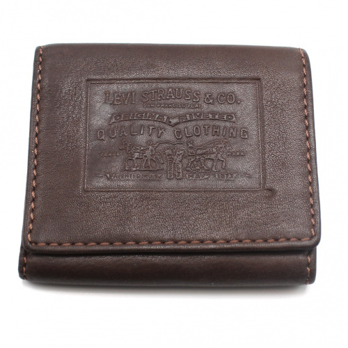 Кошелек кожаный мужской «levi's». Мягкая кожа. Размер 8,5×9,5 см