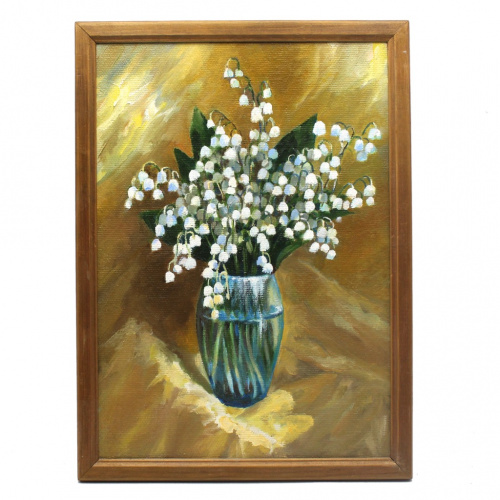 Картина «Ландыши». Масло, холст. Размер 32×23 см